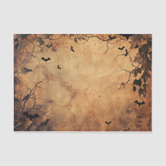 Papier Mousseline Chauve-souris éffrayante Autumn Leaf Halloween Dec (Recto)