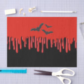 Papier Mousseline Chauve-souris gothique et sang rouge à goutte Hall (Artisanat)