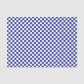 Papier Mousseline Checkered Blue and White Tissue Paper (Recto)