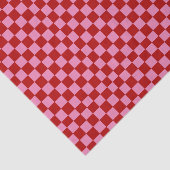 Papier Mousseline Checkered Red and Hot Pink Tissue Paper (Détail)