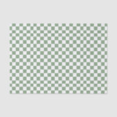 Papier Mousseline Checkered Sage Green and White (Recto)