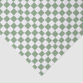 Papier Mousseline Checkered Sage Green and White (Détail)