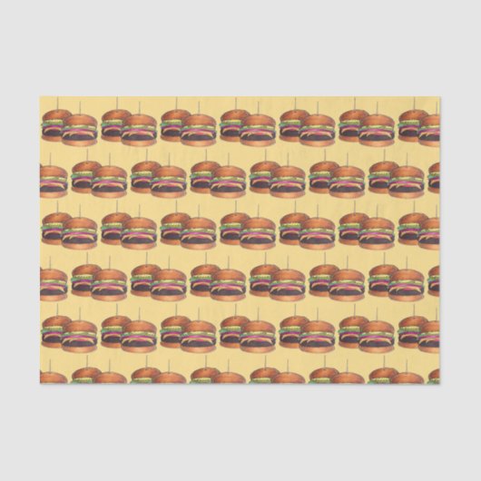 Papier Mousseline Cheeseburger Hamburger Sliders Bar Pub (Recto)