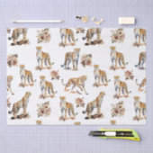 Papier Mousseline Cheetahs Floral (Artisanat)