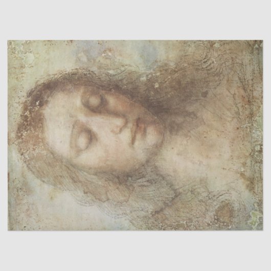 Papier Mousseline Chef du Christ (Christianisme) (Léonard de Vinci) (Recto)