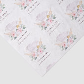 Papier Mousseline Chef rose pâle Casquette Restauration Floral Rolle (Détail)