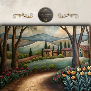 Papier Mousseline Chemin de Villa toscan en découpage