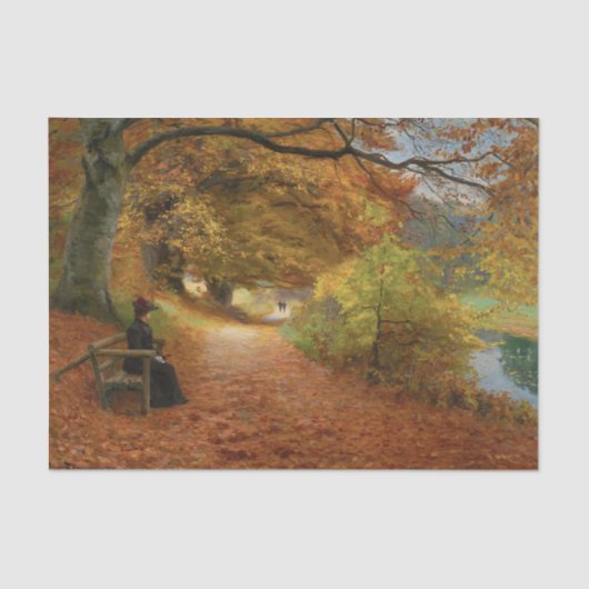 Papier Mousseline Chemin en bois dans Brendekilde automne (Recto)