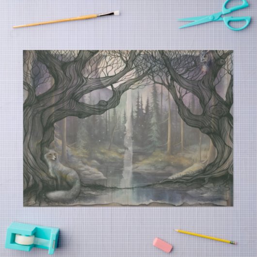 Papier Mousseline Chemin forestier (Artisanat)