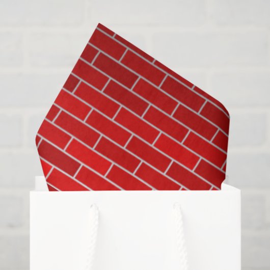 Papier Mousseline Cheminée en briques rouges (Sac cadeau)