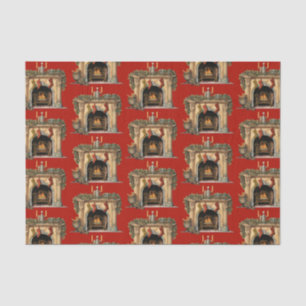 Papier Mousseline Cheminée victorienne confortable Motif de Noël