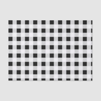 Papier Mousseline Chèque de buffle noir et blanc
