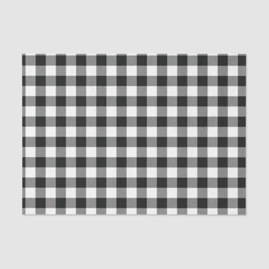 Papier Mousseline Chèques de buffles blancs noirs modernes (Recto)