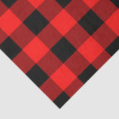 Papier Mousseline Chèques de Noël Red Black Buffalo pilés (Détail)