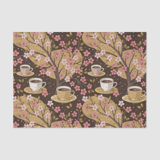 Papier Mousseline Cherry Blossom Coffee Cozy Pattern (8) (Recto)