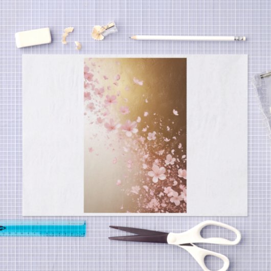 Papier Mousseline Cherry blossom decoupage tissue (Artisanat)