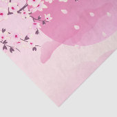 Papier Mousseline Cherry Blossom Paysage japonais rose (Détail)