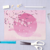 Papier Mousseline Cherry Blossom Paysage japonais rose (Artisanat)
