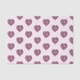 Papier Mousseline Cherry Carré rose et coeur diamant