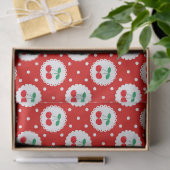 Papier Mousseline Cherry Dot Motif - Retro Fruit Cadeau & Décor (Cadeau)