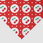 Papier Mousseline Cherry Dot Motif - Retro Fruit Cadeau & Décor (Détail)