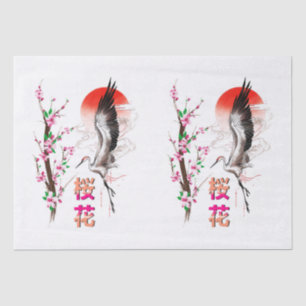 Papier Mousseline Cherry Japan Pastel Sakura