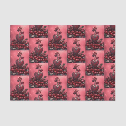 Papier Mousseline Cherry Steampunk Valentine (Recto)