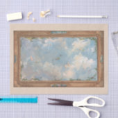 Papier Mousseline Cherub Angel Ciel Nuages Or Cadre Art Découpage (Artisanat)