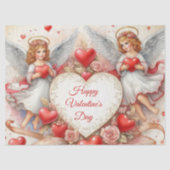 Papier Mousseline Cherub Angels Valentines Day (Recto)