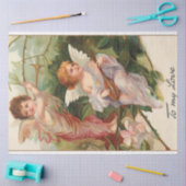 Papier Mousseline Cherubs à ailes vintages avec instruments (Artisanat)