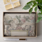 Papier Mousseline Cherubs et Roses avec script victorien (Cadeau)