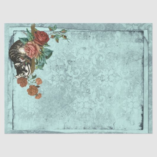 Papier Mousseline Cheshire Cat Alice au pays des merveilles Découpag (Recto)