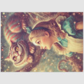 Papier Mousseline Cheshire Cat Alice Classic Illustration Decoupage (Recto)