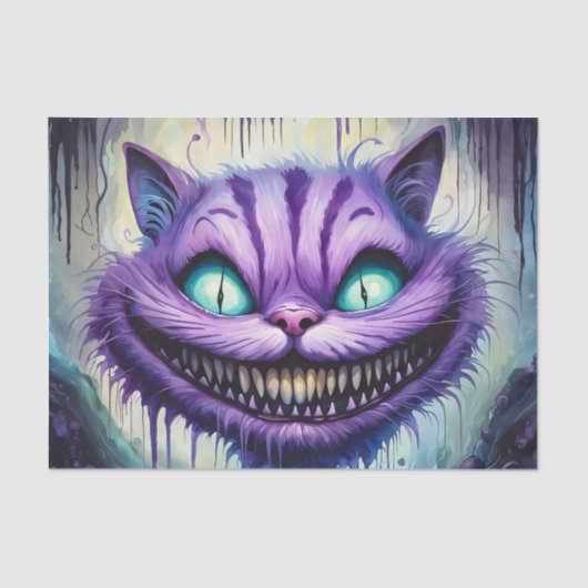 Papier Mousseline Cheshire Cat Decoupage Paper – Gothic Alice  (Recto)