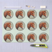 Papier Mousseline Chestnut Morgan Cheval Sage Vert (Artisanat)