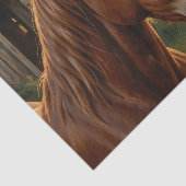 Papier Mousseline Cheval Alezan Heure Dorée Grange (Détail)