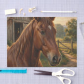 Papier Mousseline Cheval Alezan Heure Dorée Grange (Artisanat)