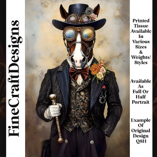 Papier Mousseline Cheval Anthropomorphe Steampunk Chic Q8H Découpage