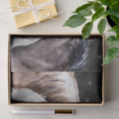 Papier Mousseline Cheval Aquarelle Ciel nocturne (Cadeau)