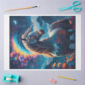 Papier Mousseline Cheval arc-en-ciel floral (Artisanat)