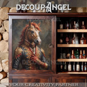 Papier Mousseline Cheval Aristocratique en Pose Napoléon - Découpage