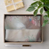 Papier Mousseline Cheval Blanc avec Fleurs Decoupage (Cadeau)