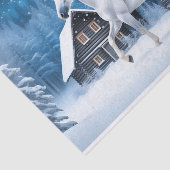 Papier Mousseline Cheval blanc dans la forêt d'hiver (Détail)