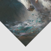 Papier Mousseline Cheval blanc et dame (Détail)