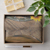 Papier Mousseline Cheval Boot Boots Wagon Wheels Sunflower Western (Cadeau)