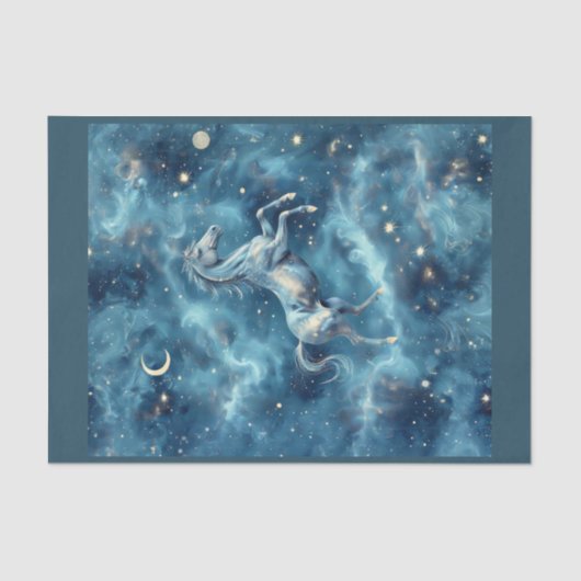Papier Mousseline Cheval céleste dans l'espace (Recto)