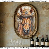 Papier Mousseline Cheval Chesnut Sheriff Cowboy En Découpage DD6 Cas