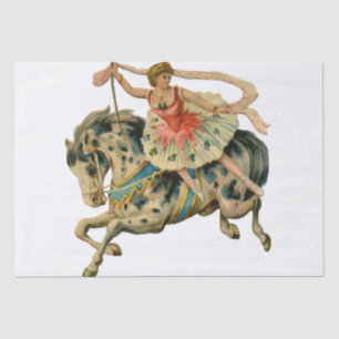 Papier Mousseline Cheval Cirque Acrobat Dancer Carousel Chevaux Dans
