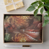 Papier Mousseline Cheval d'automne Chrysanthèmes floraux Découpage (Cadeau)