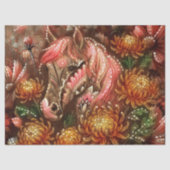 Papier Mousseline Cheval d'automne Chrysanthèmes floraux Découpage (Recto)